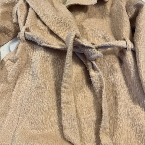 SNIDEL Coat Beige ONESIZE OS Tan Fall Winter Belted Coat Jacket Cozy S M L XL - Picture 9 of 11